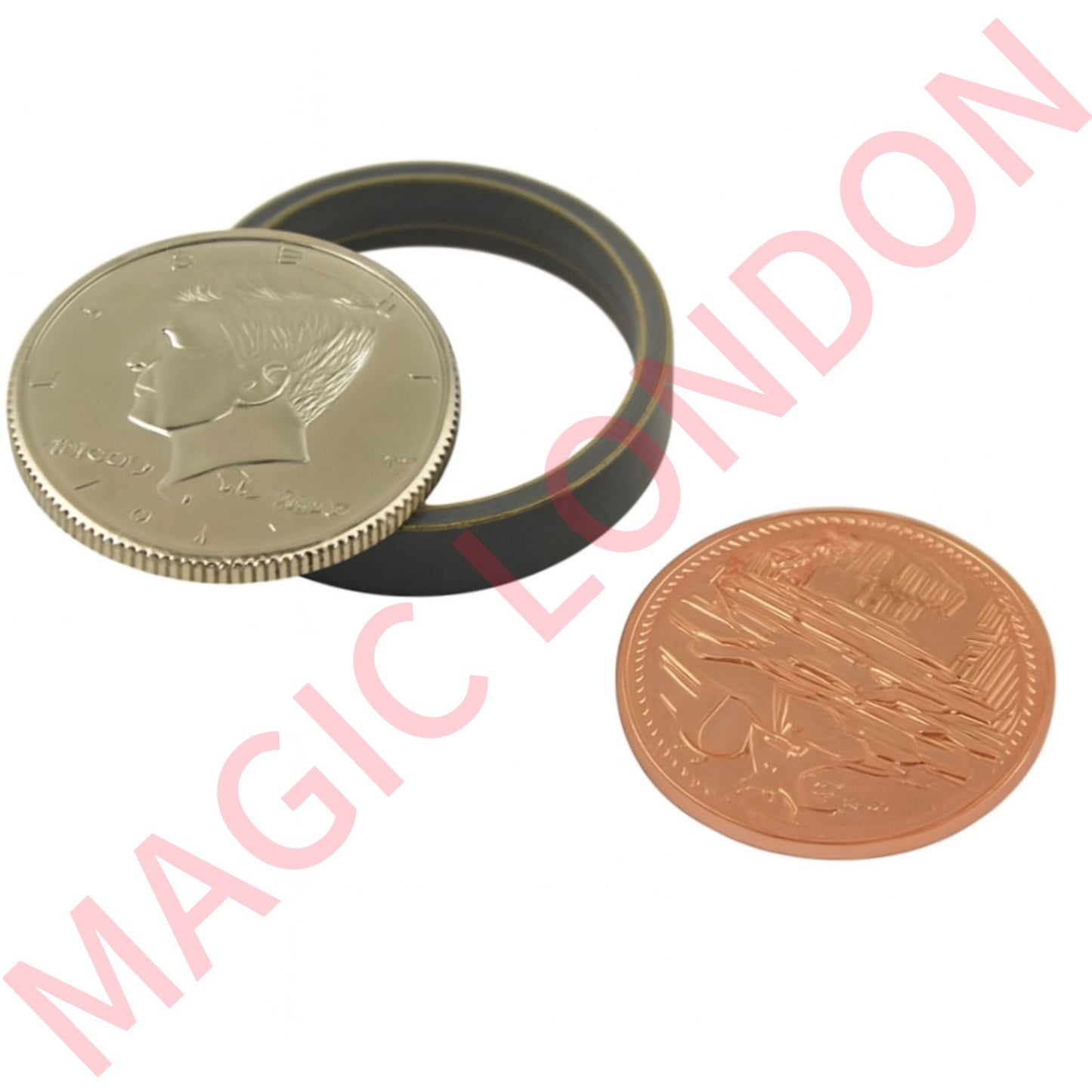 Magic Tricks Dime & Penny Bang Ring Coin Scotland Coins For Magic Show