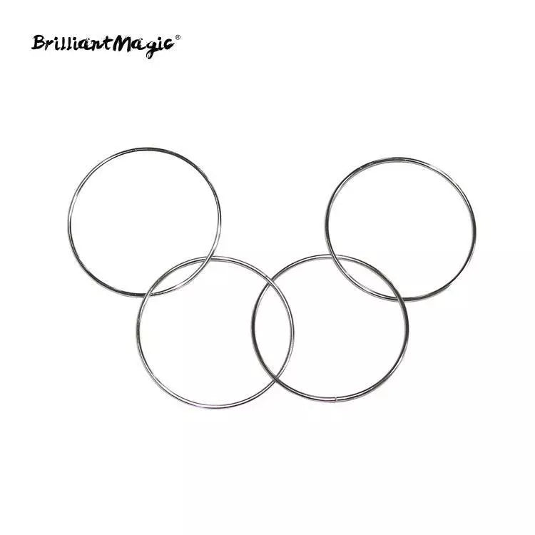 BrilliantMagic Chinese Metal Linking Rings Magic Tricks Connected Linked 4 Rings