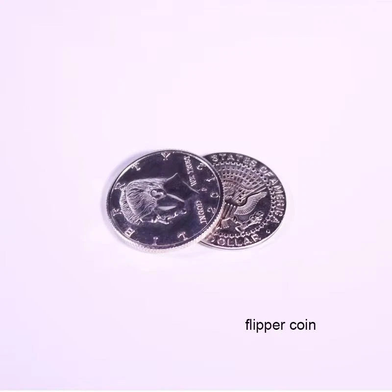 Classic Close-Up Magic Flipper Coin Trick Gimmick Prop Metal Folding Coin