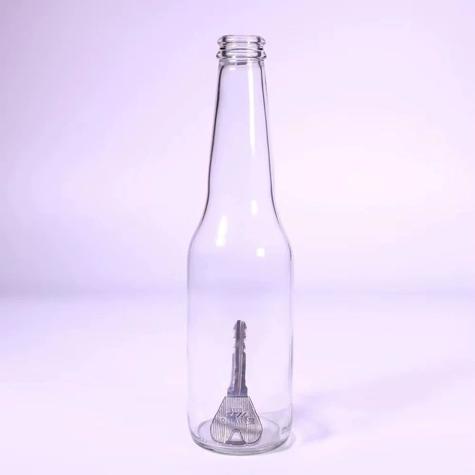 Metal Close-up Magic Folding Key Tricks Prop for Key into Bottle Folded