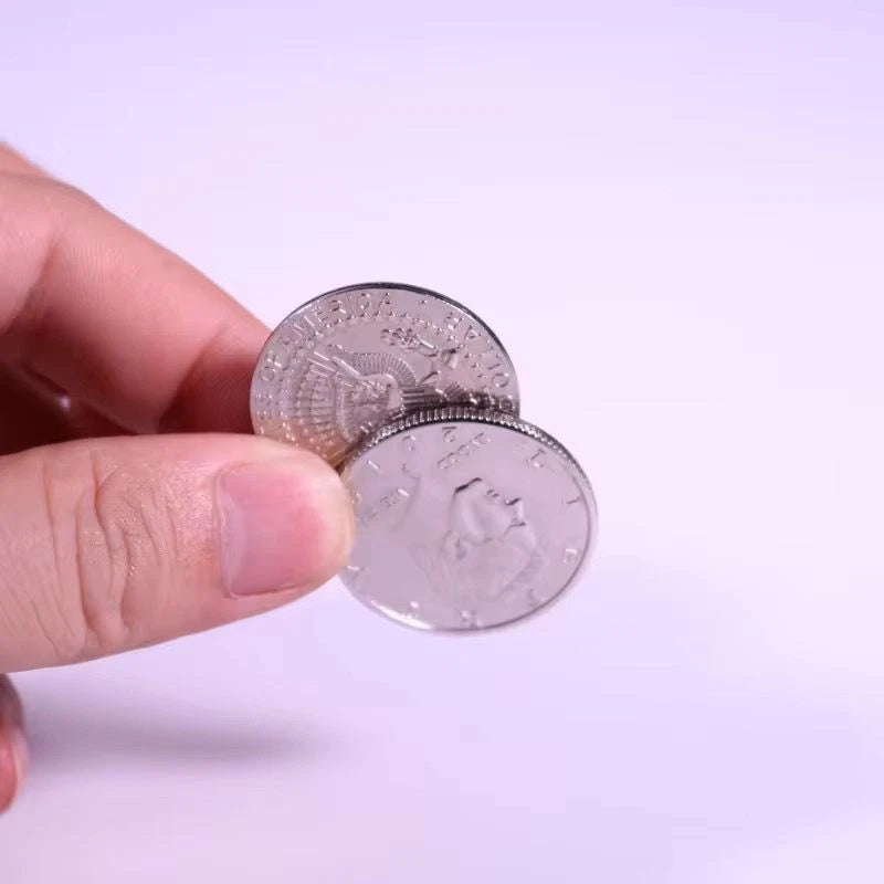 Classic Close-Up Magic Flipper Coin Trick Gimmick Prop Metal Folding Coin