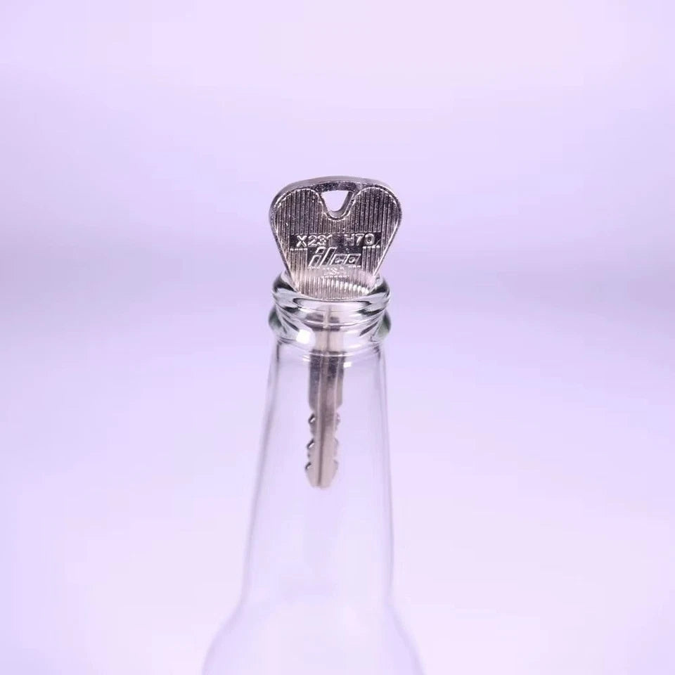 Metal Close-up Magic Folding Key Tricks Prop for Key into Bottle Folded