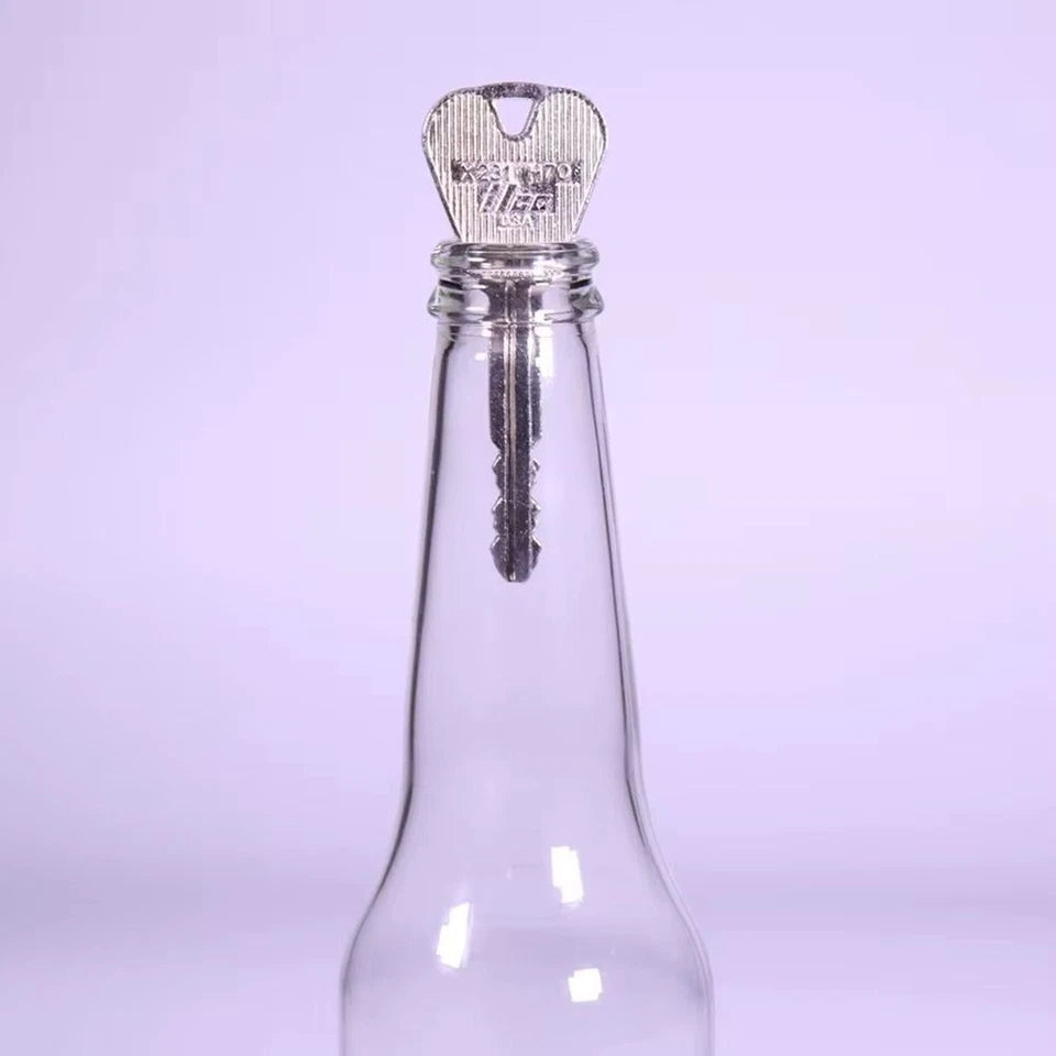 Metal Close-up Magic Folding Key Tricks Prop for Key into Bottle Folded