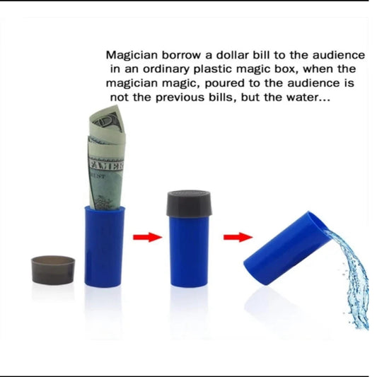 BILL TO WATER TUBE KIDS BEGINNERS MAGIC MONEY TRICK Close-up Magic Trick