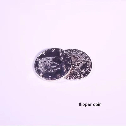 Classic Close-Up Magic Flipper Coin Trick Gimmick Prop Metal Folding Coin